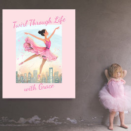 Impressão Em Tela Whimsy Twirling Ballerina Com Grace Sobre Cidade