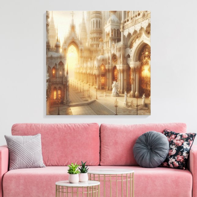 Impressão Em Tela White Lace Fantasy Cidade (Insitu(Sala de estar))