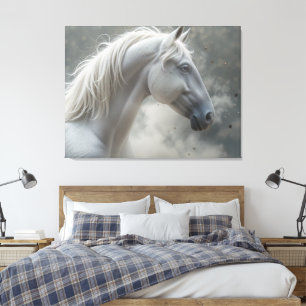 Impressão Em Tela White Stallion