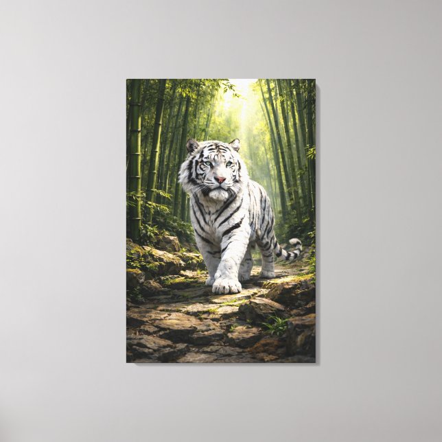 Impressão Em Tela White Tiger Fantasy Art | Man Jiang Hong Art Serie (Frente)