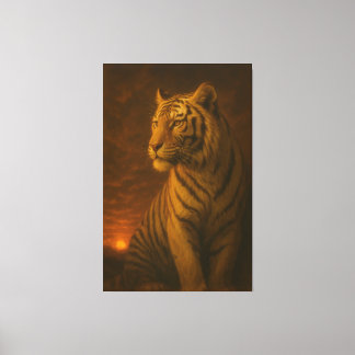 Impressão Em Tela White Tiger Fantasy Art – Mystic Jungle Light