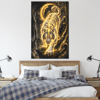 Impressão Em Tela White Tiger Golden Aura – Power Guardian Spirit Ti