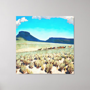 Impressão Em Tela "Wild Horse Country", por Maynard Dixon