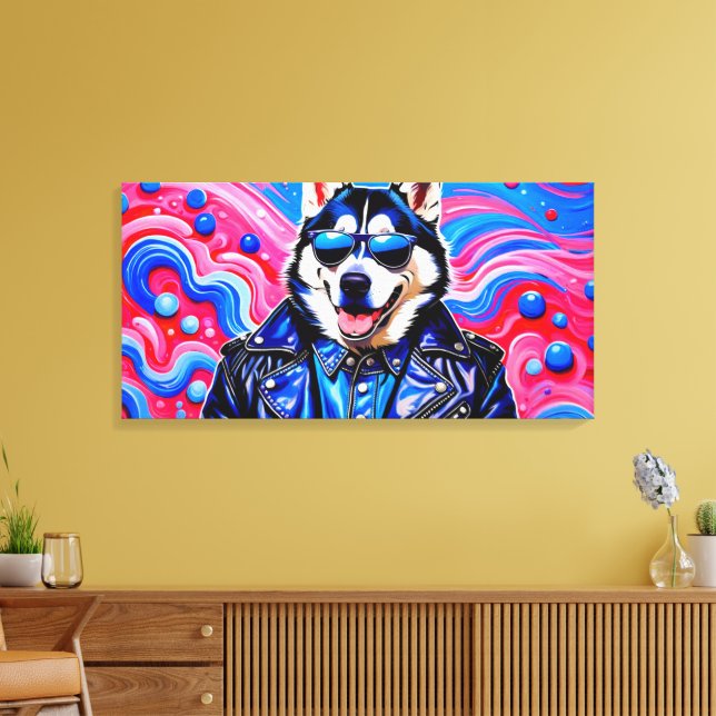 IMPRESSÃO EM TELA WILD ONE-SIBERIAN HUSKY 3 (Insitu(Sala de estar))