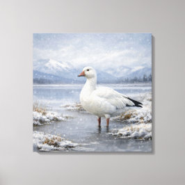 Impressão Em Tela Wildlife Snow Goose Winter Snowfall