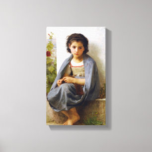 Impressão Em Tela William-Adolphe Bouguereau - Knitter pequeno