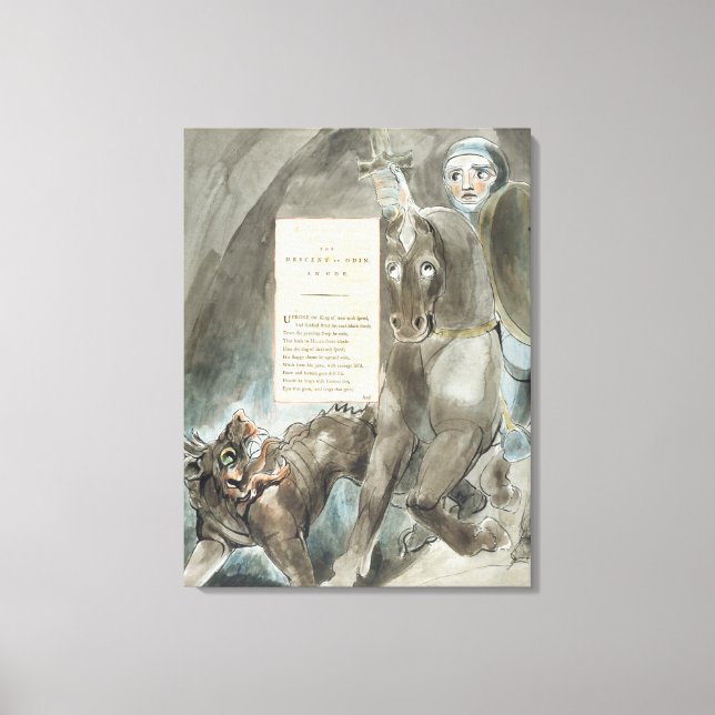 Impressão Em Tela William Blake | A descida de Odin, An Ode, (Frente)