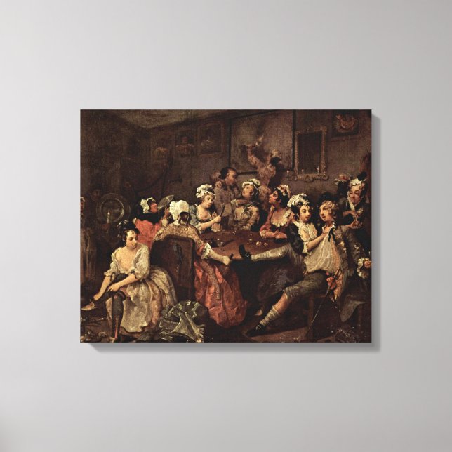 Impressão Em Tela William Hogarth - Cena em uma taverna (Frente)