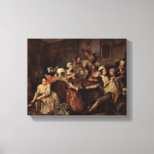 Impressão Em Tela William Hogarth - Cena em uma taverna