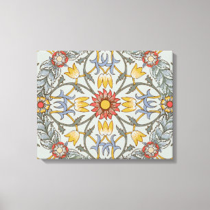 Impressão Em Tela William Morris Floral Circle Flower Illustration