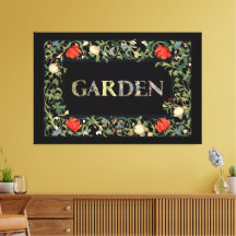 William Morris Floral Garden Motto e Quadro