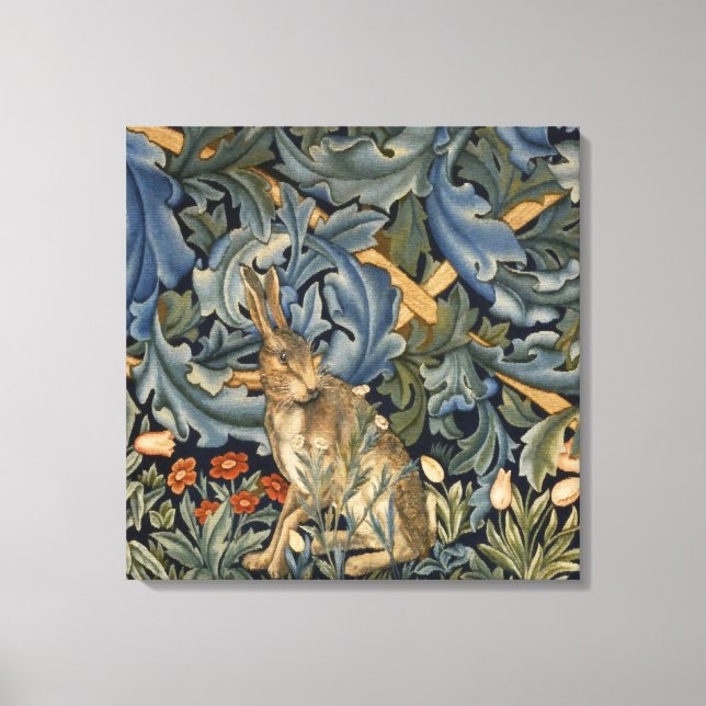 Impressão Em Tela William Morris Forest Rabbit Floral Art Nouveau (Frente)