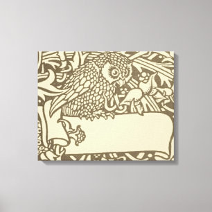 Impressão Em Tela William Morris Owl Floral Vintage Design