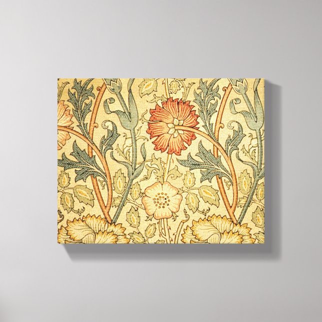 Impressão Em Tela William Morris Pink Rose Flower Wallpaper Padrão (Frente)