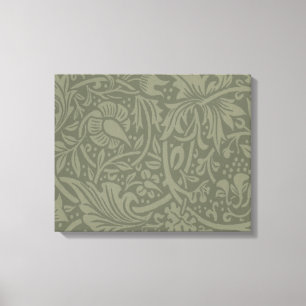 Impressão Em Tela William Morris Soft Green Floral Vintage Pattern