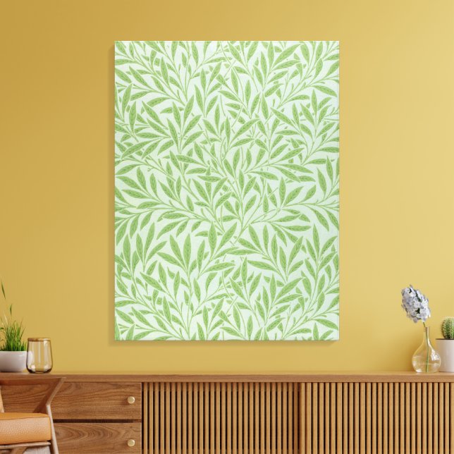 Impressão Em Tela William Morris Willow Flor Classic Verde (Insitu(Sala de estar))