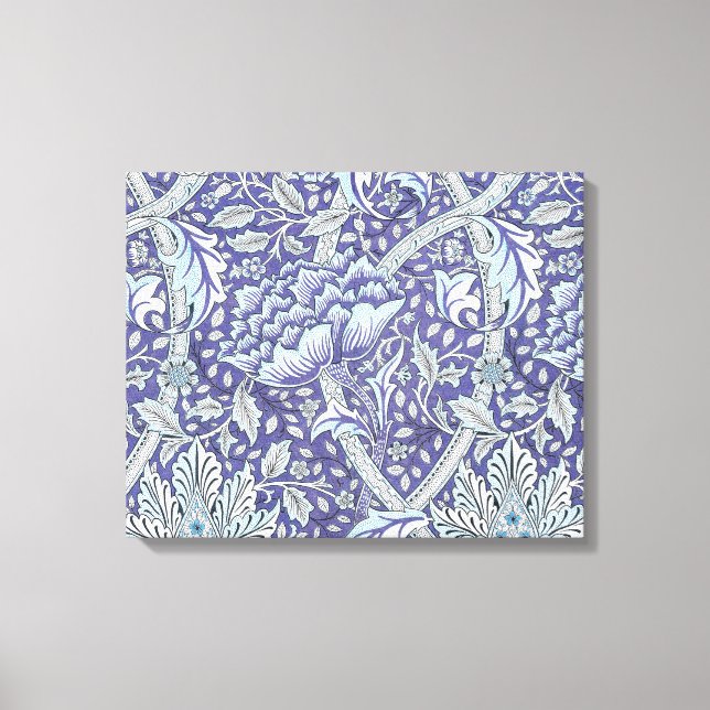 Impressão Em Tela William Morris Windrush flores florais azuis (Frente)