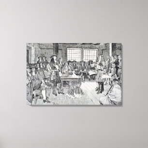 Impressão Em Tela William Penn na conferência com os colonos