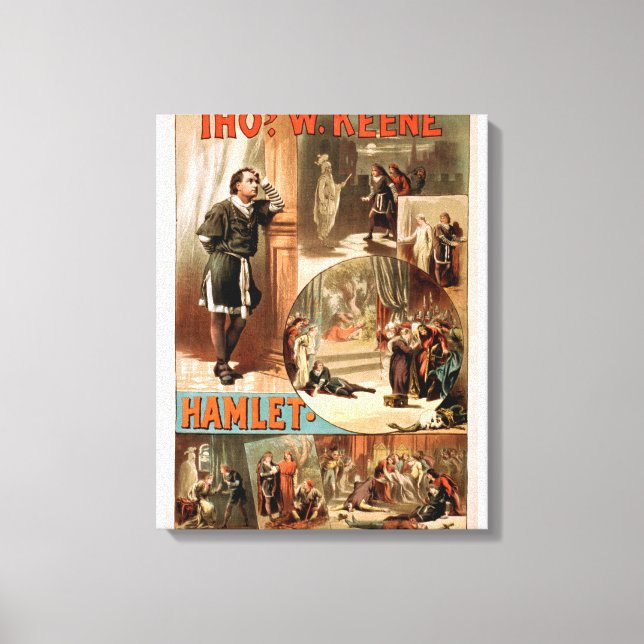 Impressão Em Tela William Shakespeare "Hamlet" Poster de Teatro (Frente)
