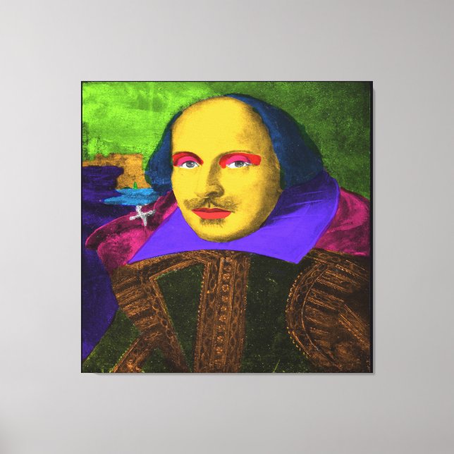 Impressão Em Tela William Shakespeare Pop Art (Frente)