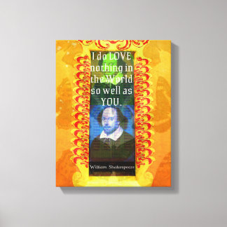 Impressão Em Tela William Shakespeare Romântico - citação do amor