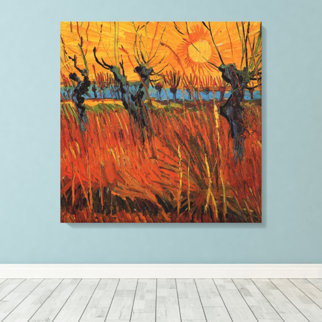 Impressão Em Tela Willows no Sunset por Vincent van Gogh (Insitu(piso de madeira))