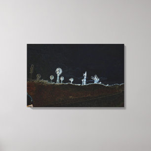 Impressão Em Tela Windmill Windfarm Car Circa 1930 - Fotografia Neon