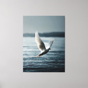 Impressão Em Tela Wings of Serenity: The White Dove Over the Deep