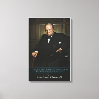 Impressão Em Tela Winston Churchill - Primeiro-Ministro britânico De