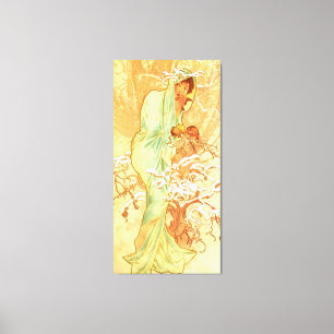 Impressão Em Tela Winter Alfons Mucha Art Nouveau