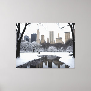 Impressão Em Tela Winter's Embrace in Central Park
