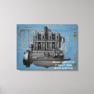 Impressão Em Tela Wisconsin Motor Milwaukee Wisconsin Engine Early K