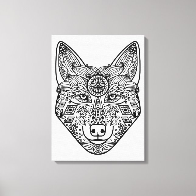 Impressão Em Tela Wolf Head inspirado 6 (Frente)