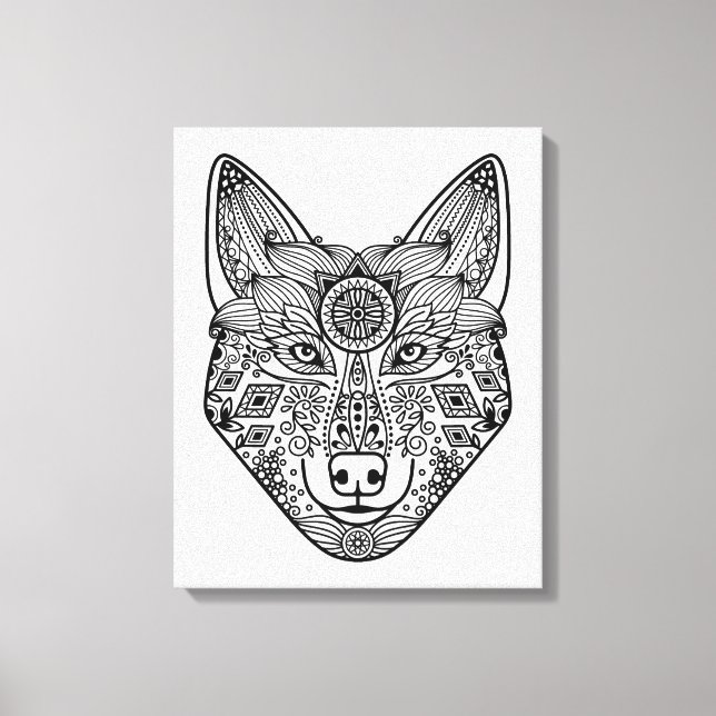 Impressão Em Tela Wolf Head inspirado 6 (Frente)