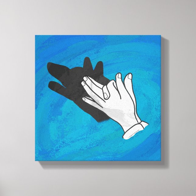 Impressão Em Tela Wolf On Blue (Frente)