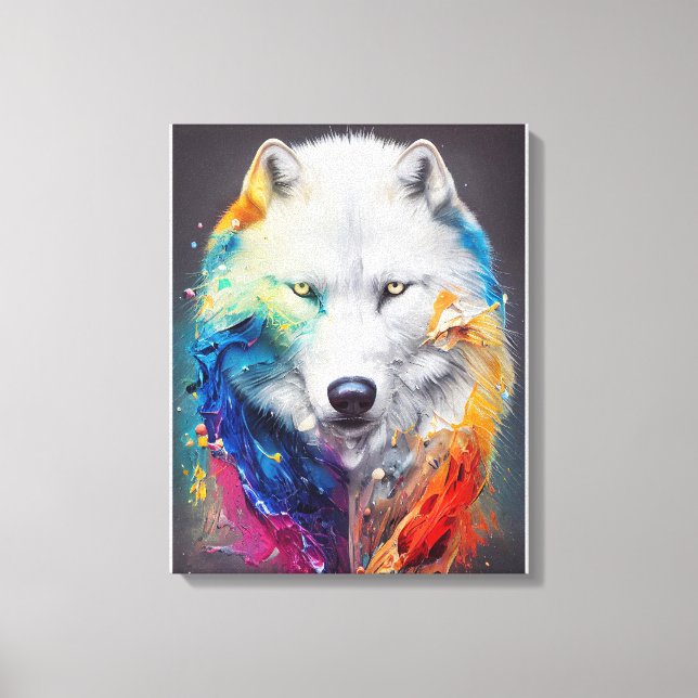 Impressão Em Tela Wolf White wolf Animal Discovery Adventure Nature (Frente)