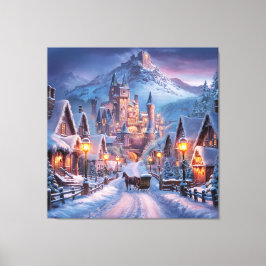 Impressão Em Tela Wonderland de inverno: Uma aldeia selvagem no Mont
