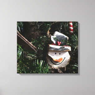 Impressão Em Tela Wooden Snowman Fotografia