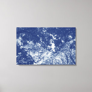Impressão Em Tela Woodland Canopy 02 - Efeito Cyanotype