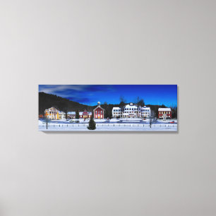 Impressão Em Tela Woodstock, Vermont numa noite de inverno.