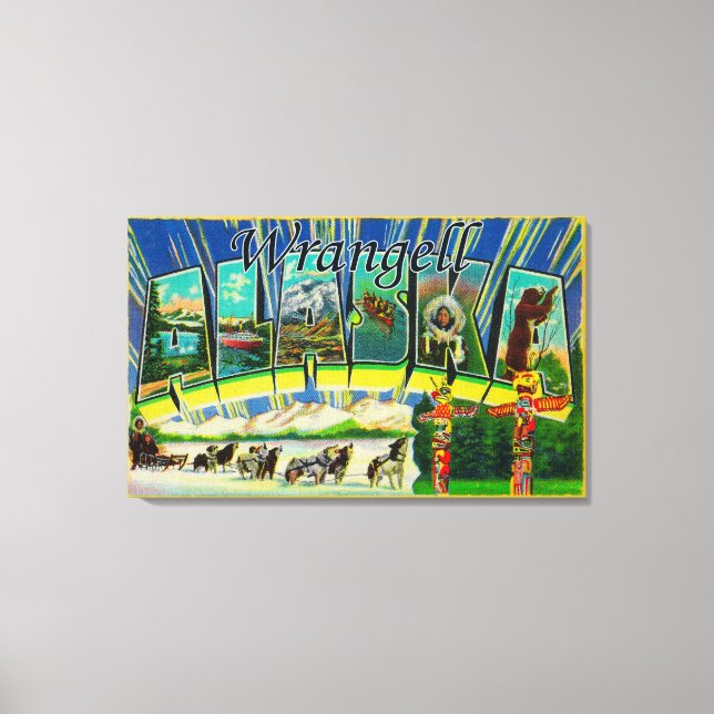 Impressão Em Tela Wrangell, Alasca - Cenas com Letra Grande (Frente)