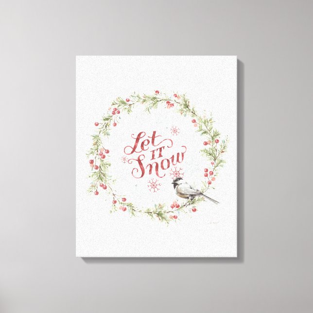 Impressão Em Tela Wreath de inverno - Deixe nevar (Frente)