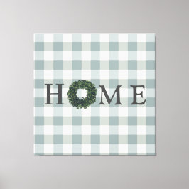 Impressão Em Tela Xadrez HOME Typografia Farmhouse Na moda