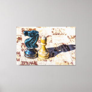 Impressão Em Tela Xadrez Pawn e Cavaleiro - Veteranos