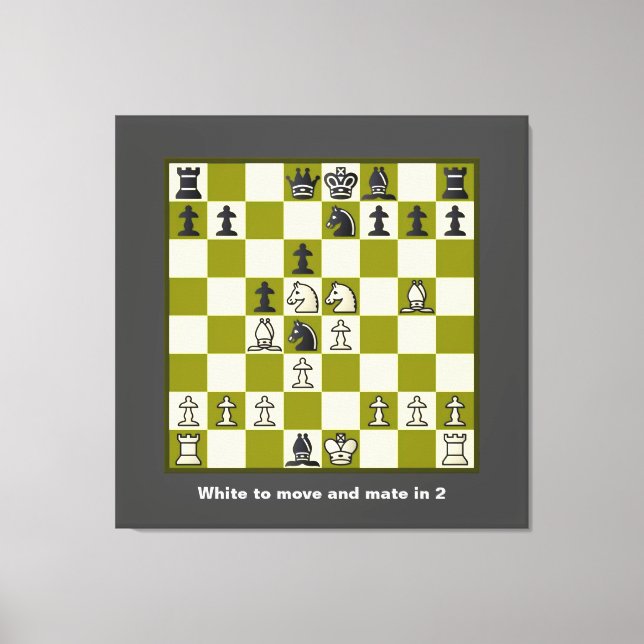 Impressão Em Tela Xadrez Quebra-cabeça Mate em 2 tela estendida (Frente)