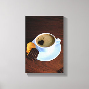 Impressão Em Tela Xícara de café com espuma em forma de coração