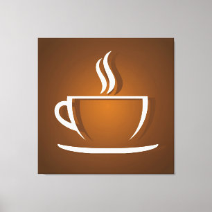 Impressão Em Tela Xícara de café marrom