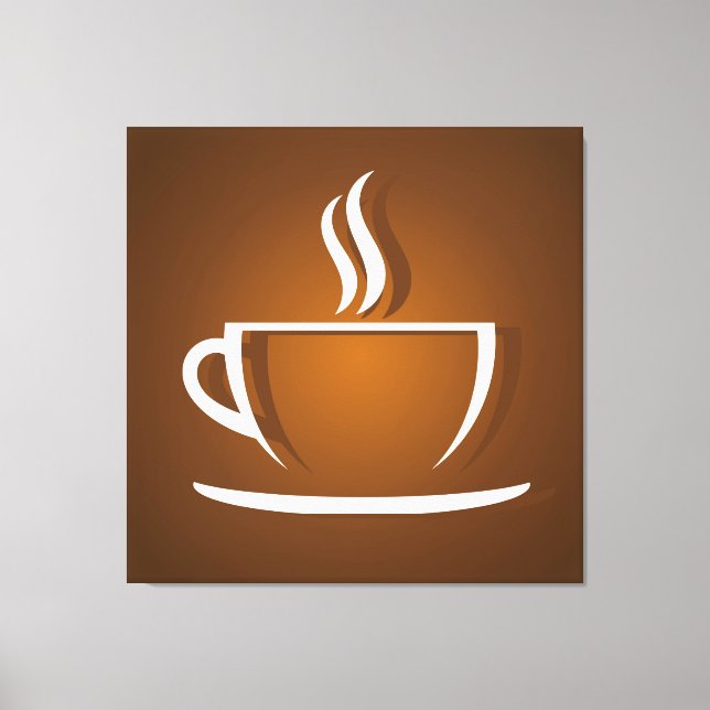 Impressão Em Tela Xícara de café marrom (Frente)