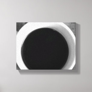 Impressão Em Tela Xícara negra e branca de café em um antigo café 8x