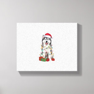 Impressão Em Tela Xmas Lighting Santa Hat Irish Water Spanel Dog Ch
